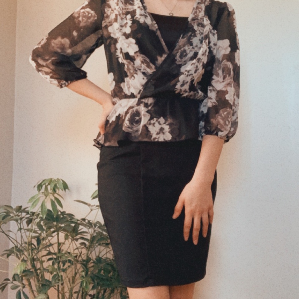Maurices black floral dress